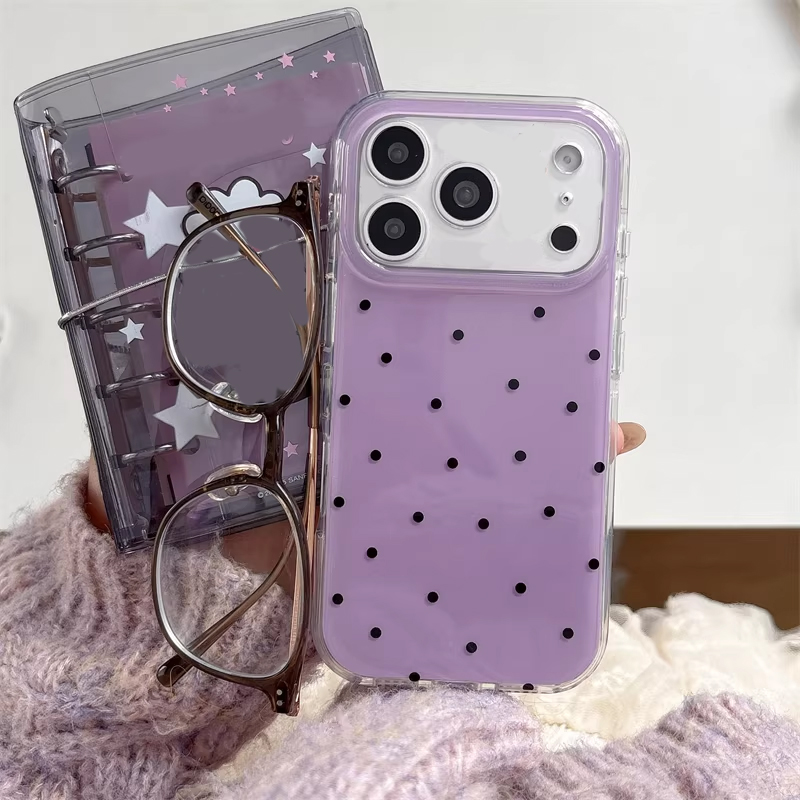 Cute Anime Case - Koreanische Ins Girl Einfache Lila Polka