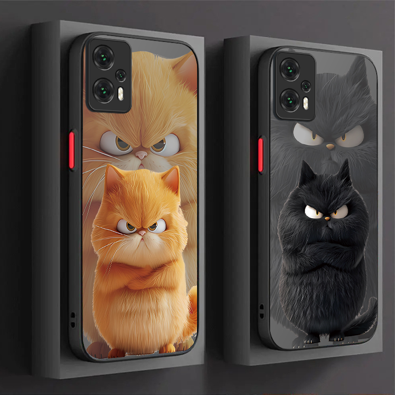 Phone Cases Hard - Cartoon Wütende Katzenpaar-Design Harte Handyhülle für