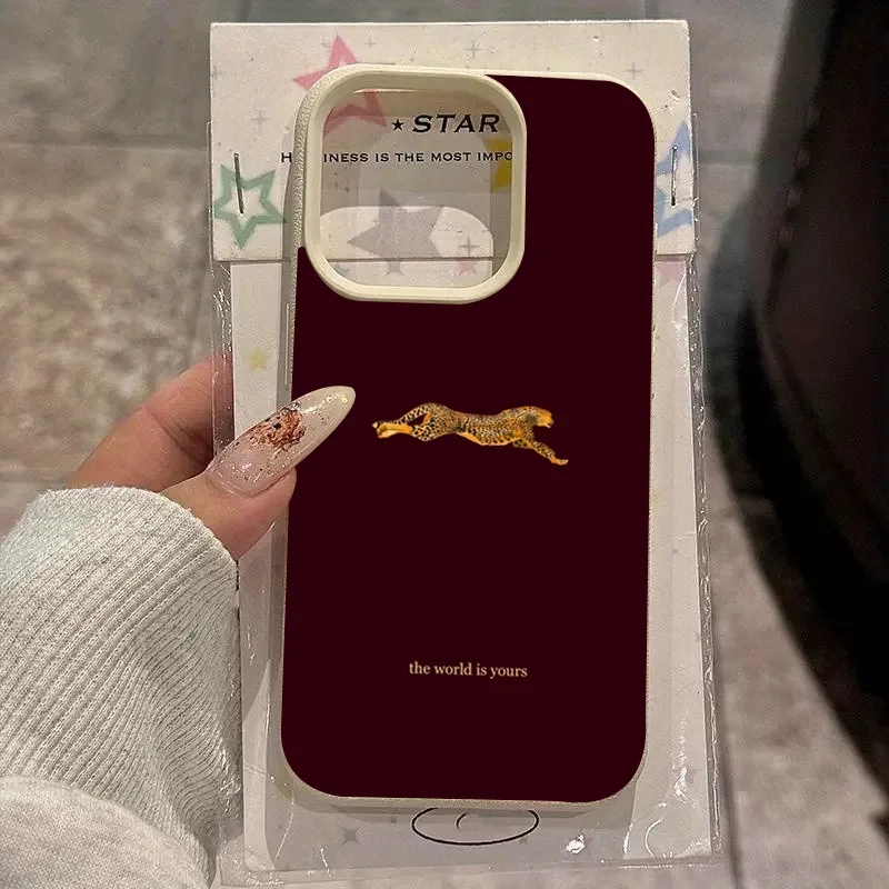 Phone Cases Trendy - Mode Leopard Weinrot Weiche Telefon Fall