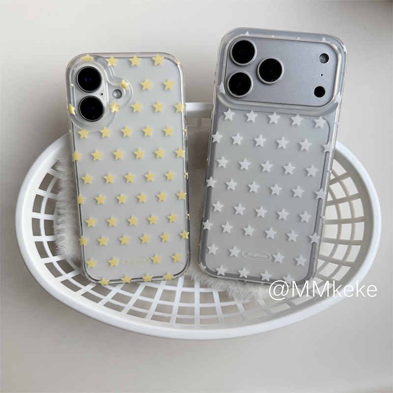 Phone Cases Yellow - Koreanische Ins Gelb-Weiße Sterne Handyhülle für