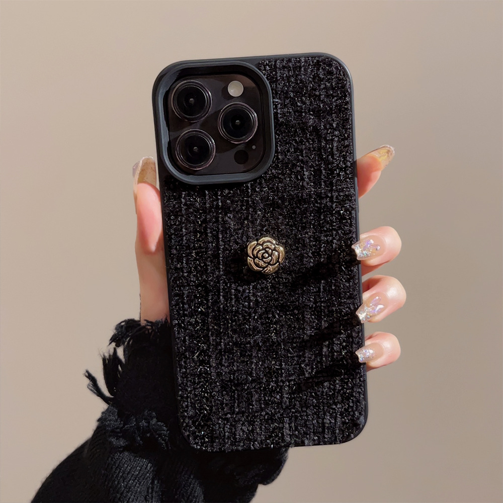 Phone Cases Unique - Luxuriöse 3D Goldene Kamelienblüten Handyhülle für
