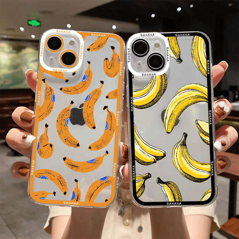 Phone Cases Yellow - Lustige Gelbe Bananen-Frucht Bedruckte Transparente Handyhülle