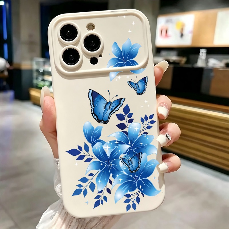Phone Cases Unique - Blaue Schmetterling-Blumenmuster Handyhülle für iPhone 17