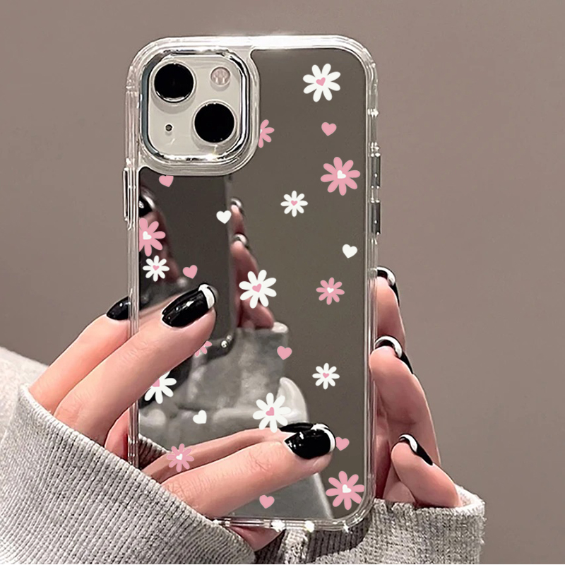 Phone Cases Unique - Spiegelhülle mit Blumenmuster (Tulpen & Kirschen)