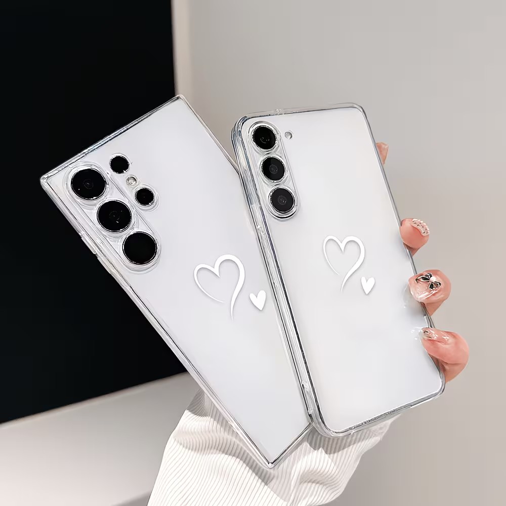 Phone Cases Trendy - Trendige Anti-Sturz Klare TPU Doppelherz-Handyhülle für