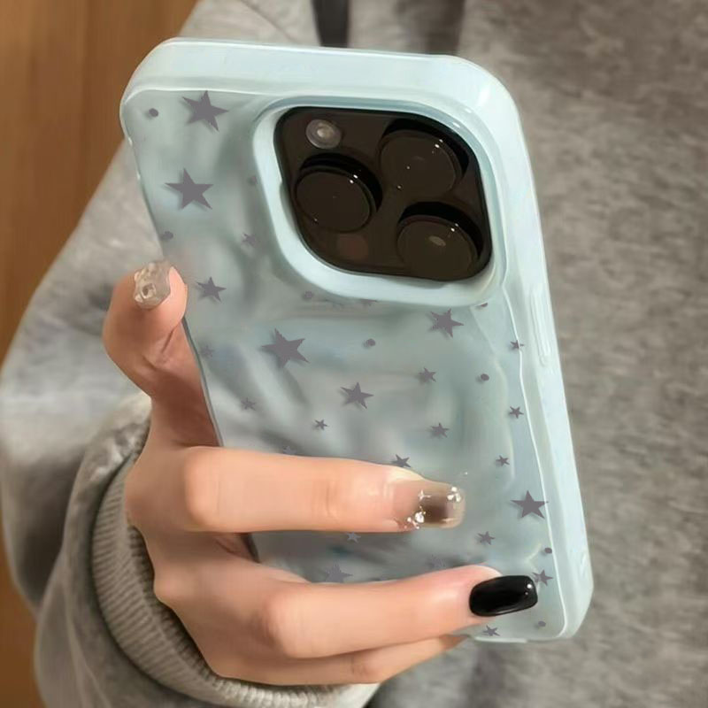 Phone Cases Unique - Minimalistische graublaue Handyhülle mit Sternenwellenstruktur für