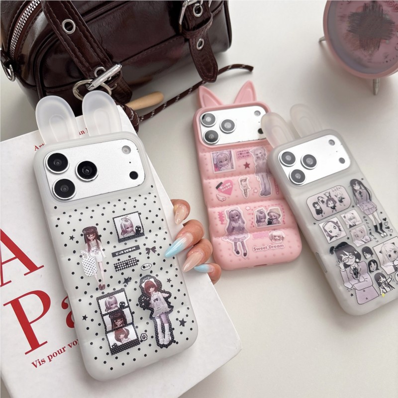 Cute Anime Case - Japanische Y2K Süße Hasenohren Handyhülle für