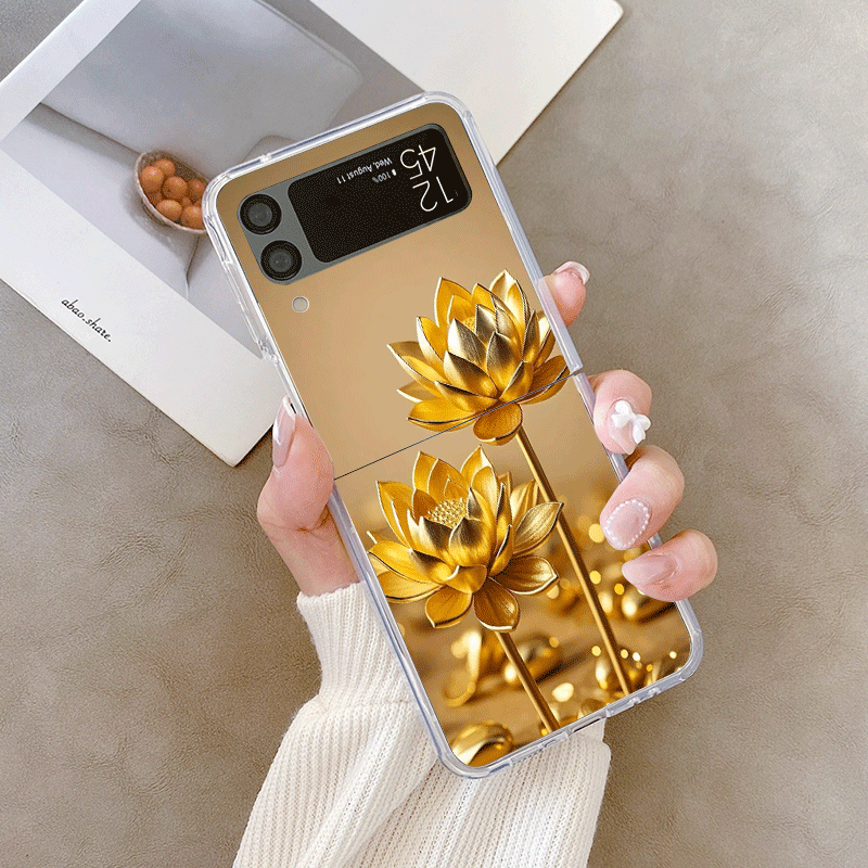 Kreative goldene Lotusblumenmu – Phone Cases Z Fold 6 Bewertung und Preis