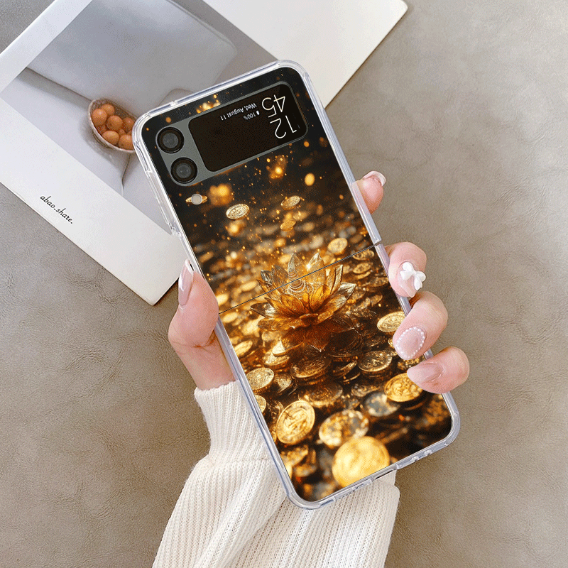 Kreative goldene Lotusblumenmu – Phone Cases Z Fold 6 Bewertung und Preis