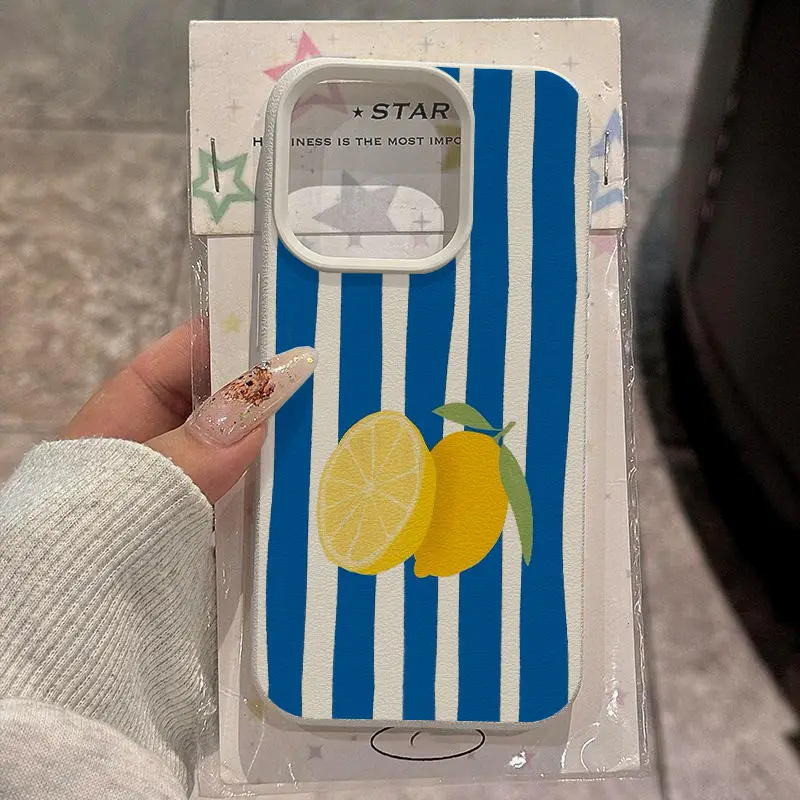 Gelbe zitronenblaue Streifenmu – Phone Cases Yellow Bewertung und Preis