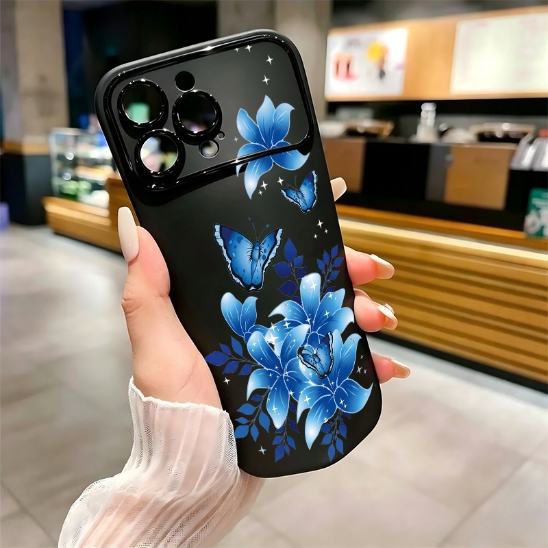 Blaue Schmetterling-Blumenmust – Phone Cases Unique Bewertung und Preis