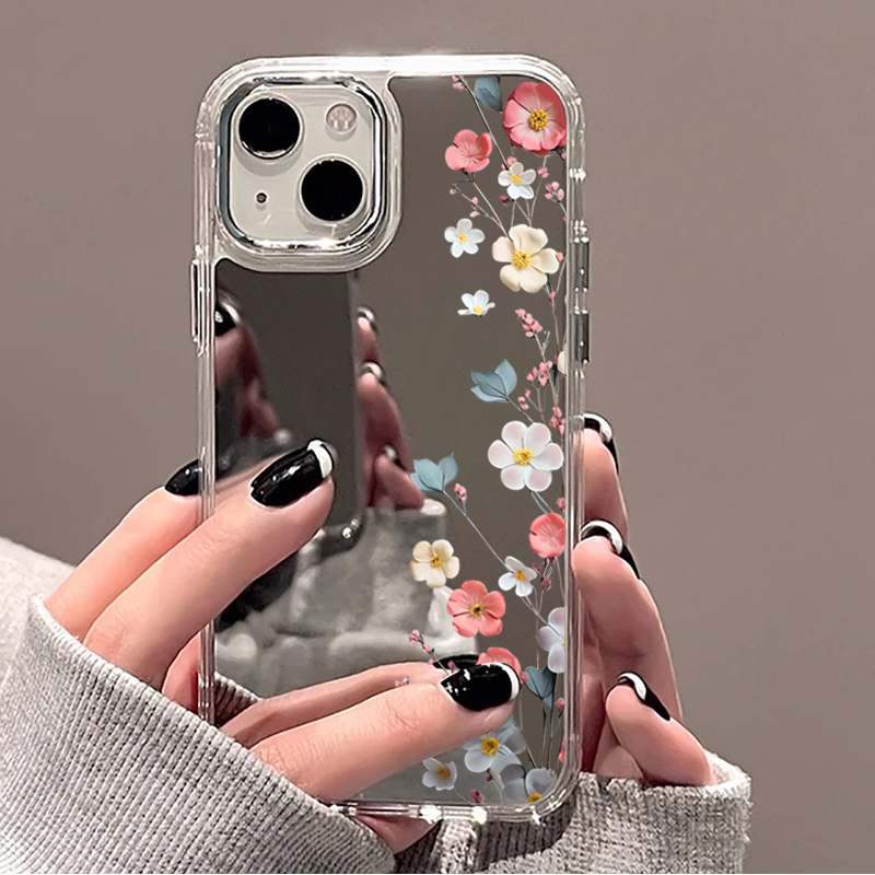 Spiegelhülle mit Blumenmuster  – Phone Cases Unique Bewertung und Preis