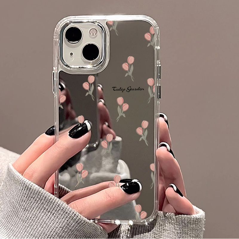 Spiegelhülle mit Blumenmuster  – Phone Cases Unique Bewertung und Preis